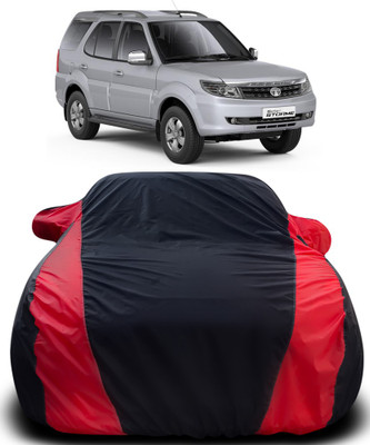 APNEK Car Cover For Tata Safari Storme (With Mirror Pockets)(Black, Red)