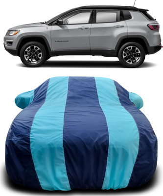 MoTRoX Car Cover For Jeep Compass (With Mirror Pockets)(Blue, Blue)