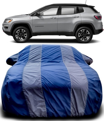 MoTRoX Car Cover For Jeep Compass (With Mirror Pockets)(Blue, Grey)