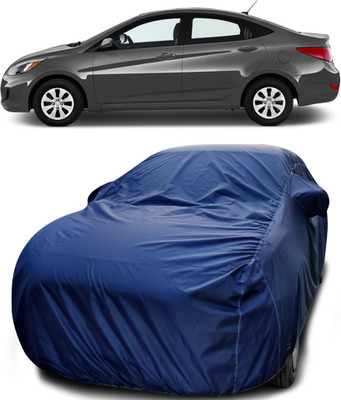 MoTRoX Car Cover For Hyundai Accent (With Mirror Pockets)(Blue)