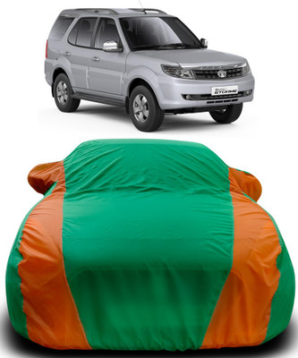MoTRoX Car Cover For Tata Safari Storme (With Mirror Pockets)(Green, Orange)