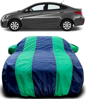 MoTRoX Car Cover For Hyundai Accent (With Mirror Pockets)(Blue, Green)