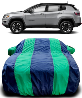NUMBOR ONE Car Cover For Jeep Compass (With Mirror Pockets)(Blue, Green)