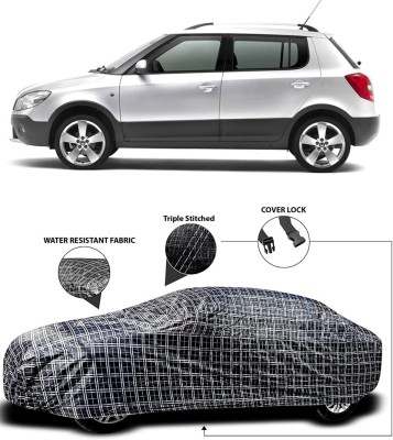 Gavya Car Cover For Skoda Fabia Scout (With Mirror Pockets)(White, Black)