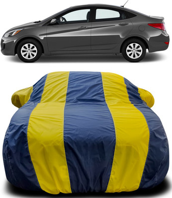 Gavya Car Cover For Hyundai Accent (With Mirror Pockets)(Blue, Yellow)