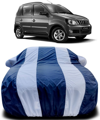 NUMBOR ONE Car Cover For Mahindra Quanto (With Mirror Pockets)(Blue, White)