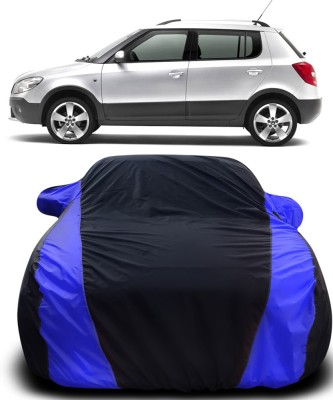 Gavya Car Cover For Skoda Fabia Scout (With Mirror Pockets)(Black, Blue)