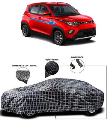 APNEK Car Cover For Mahindra KUV100 (With Mirror Pockets)(White, Black)