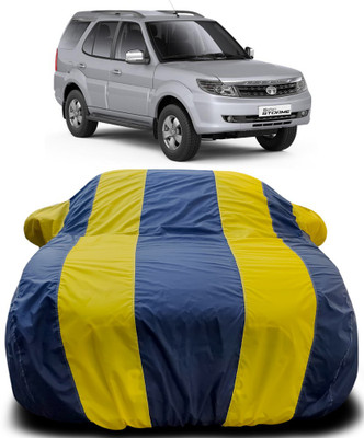 MoTRoX Car Cover For Tata Safari Storme (With Mirror Pockets)(Blue, Yellow)