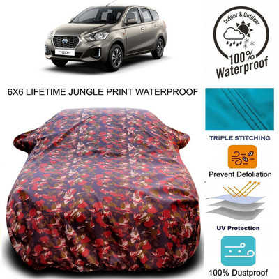 MoTRoX Car Cover For Datsun Go+ (With Mirror Pockets)(Red, Green)