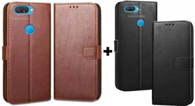 CASECRAFT Back Cover for Oppo A12, Model CPH2083(Black, Brown, Grip Case, Pack of: 2)