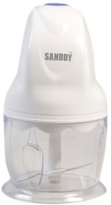 Sanddy by SANDDY ELECTRIC 4-in-1 Chopper Joy-250W Copper Motor, Chop, Mince,Puree,Whisk,850 ml Capacity, One Touch Operation(WHIITE) Electric Vegetable Chopper(Copper Motor, Glass Bowl, Blades)