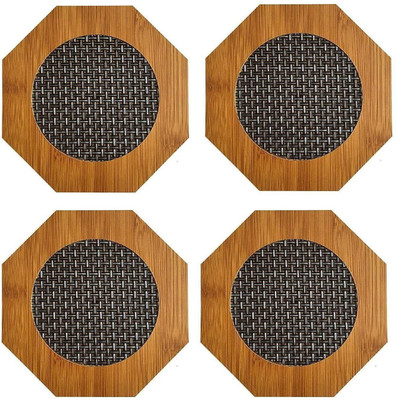 Morbrix Hexagon Wood Coaster Set(Pack of 4)
