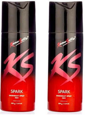 Kamasutra KS SPARK 150ML Deodorant Spray  -  For Men(300 ml, Pack of 2)