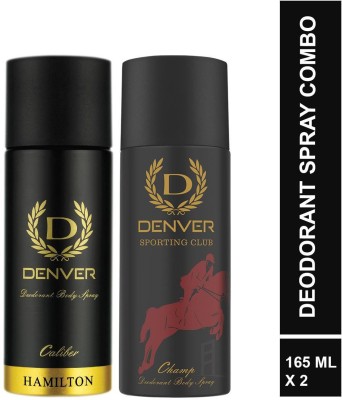 DENVER Hamilton Caliber 165 ml & Champ 165 ml Combo Deodorant Spray  -  For Men(330 ml, Pack of 2)