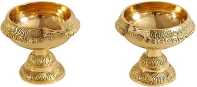 SHRI ANAND Brass table diya Brass (Pack of 2) Table Diya Set(Height: 6 inch)