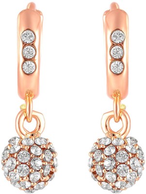 mahi Ball Bali Earrings Crystal Alloy Hoop Earring