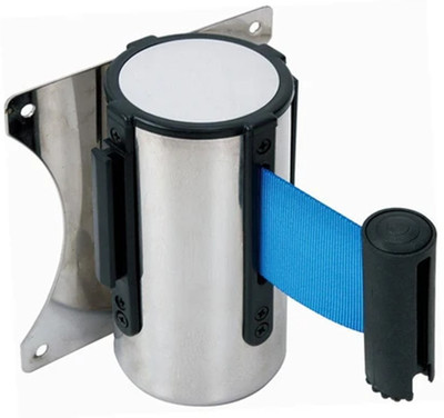 Ladwa 2.25 Meter Blue Wall Mount Crowd Control Wall Safety/Security Barrier Belt With Easy Assembly for Airports, Banks, Restaurants, Hotels Emergency Sign(Reflective Sign)