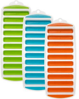 Bekner Multicolor Plastic Ice Cube Tray(Pack of3)