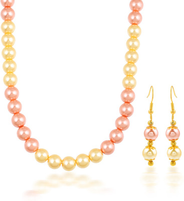 Dzinetrendz Brass Gold-plated Multicolor Jewellery Set(Pack of 1)