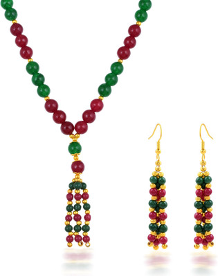 Dzinetrendz Brass Gold-plated Multicolor Jewellery Set(Pack of 1)