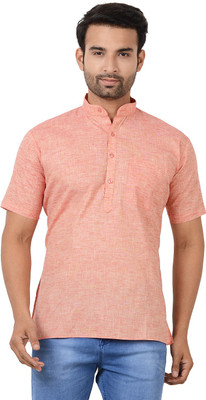 MAHARAJA Men Printed Straight Kurta(Red)