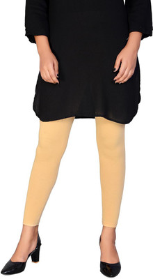 City Fashion Ankle Length  Western Wear Legging(Beige, Solid)