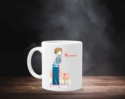 AKP SUBLIMATION I Love U White 325ml Ceramic Coffee Mug(325 ml)