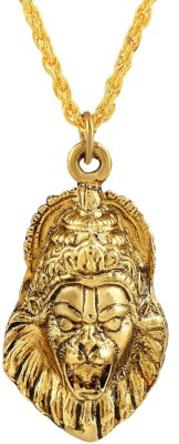 Zumrut Oxidized Gold Plated Laxmi Narasimha Swamy Lord Vishnu Narasimha Kavacha/Narsingh/Venkatesha/ South Indian Hindu God Pendant Locket Necklace Temple Jewellery for Men/Women Gold-plated Brass Pendant