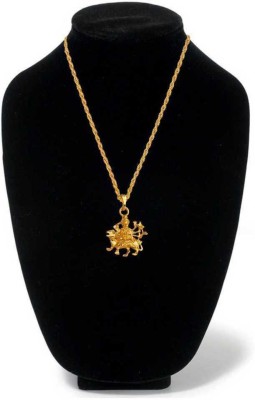 RivuTrendz Religious Devi Maa Durga Mahakali Pendant Chain Gold Brass Pendant For Men Gold-plated Brass Pendant Set Gold-plated Alloy Locket Set