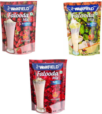 WeiKFiELD Falooda Mix COMBO of Strawberry , Kesar Pista , Rose 200 gm each 200 g(Pack of 3)