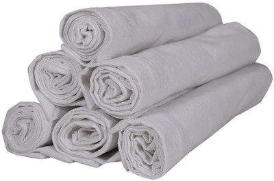 Glus Pure Cotton Roti Wraping Cloth Solid Roti Square Flap Cover(White, 6)