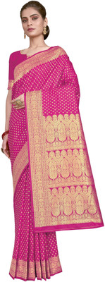 Sariya Woven Banarasi Jacquard, Pure Silk Saree(Pink)
