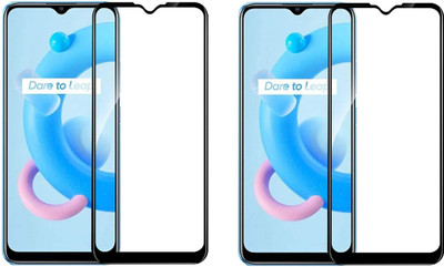 ISAAK Edge To Edge Tempered Glass for Realme C12, Realme C20, Realme C21, Realme C25(Pack of 2)
