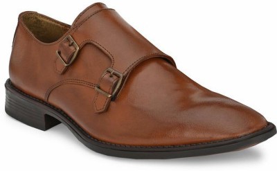 CARLO ROMANO Tan Monk Strap Leather Shoes For Men Monk Strap For Men(Tan)