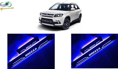 RAAS COLLECTION Dashing Blue and White LED with Black base for illuminated kicking plates/led scuff plates/led footsteps/ led door sill plates/welcome pedal (Set of 4 pc) Door Sill Plate