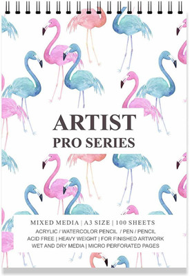 LADECOR Wire Bound Artists Sketch Pads Drawing Book Painting For Kids Girls Boys School Collage A3 Size Sketch Pad(100 Sheets)