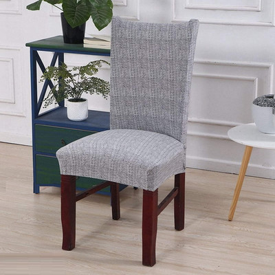 lukzer Polyester Checkered 1 Seater Chair Cover(Grey Pack of 6)