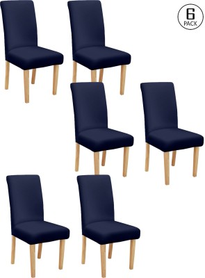 Cortina Polyester Abstract Chair Cover(Blue Pack of 6)