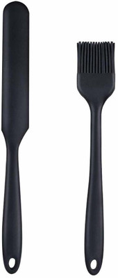 Flipkart SmartBuy Kitchen Utensils for Baking Silicone Spatula E_F 2pcs Black Non-Stick Spatula(Pack of 2)