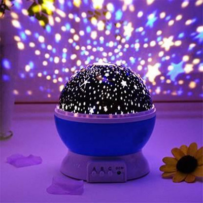 Crevice Round Star Master Projector LED Night lamp and Rotating Night Lamp(15 cm, Sky Blue)