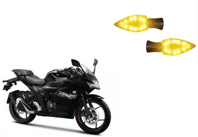 Buras Front, Rear LED Indicator Light for Suzuki Gixxer(Yellow)
