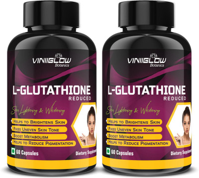 Viniiglow Botanics L Glutathione Skin Whitening and Lightening with Vitamin C & E, Biotin(120 No)