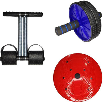 KBMART Combo of Tummy Trimmer, Ab Wheel Roller and Tummy Twister | Home Gym Fitness Ab Exerciser(Multicolor)