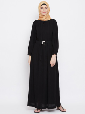 Momin Libas Polyester Abaya(Black)