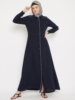 Momin Libas Polyester Abaya(Blue)