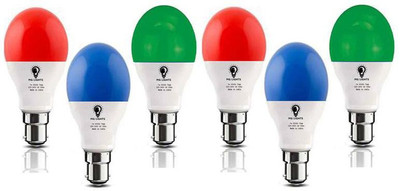 mg lights 7 W Basic Arbitrary B22 LED Bulb(Red, Blue, Green, Pack of 6)