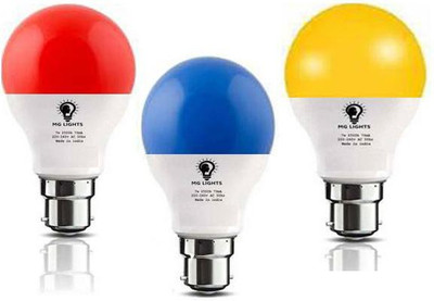 mg lights 7 W Basic Arbitrary B22 LED Bulb(Red, Blue, Yellow, Pack of 3)