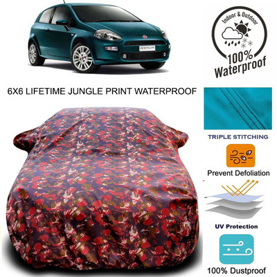 MoTRoX Car Cover For Fiat Grande Punto (With Mirror Pockets)(Red, Green)