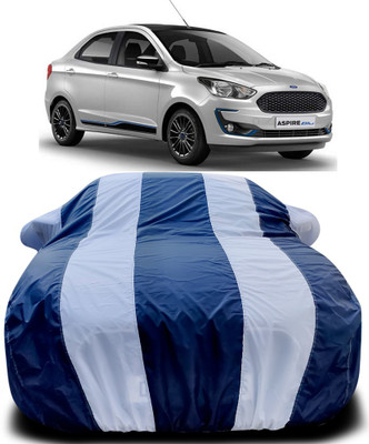 APNEK Car Cover For Ford Figo Aspire (With Mirror Pockets)(Blue, White)